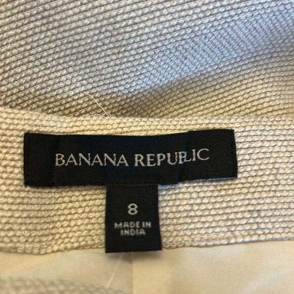 Banana Republic beige A-line button front mini skirt Size 8 New - Picture 8 of 12